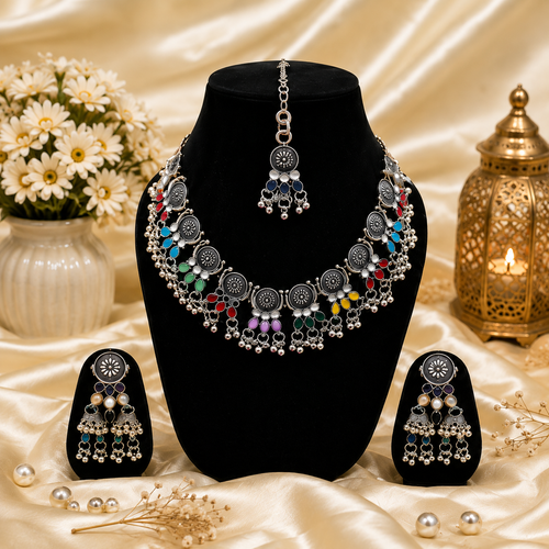 Rangrez Noor Oxidized Necklace Set