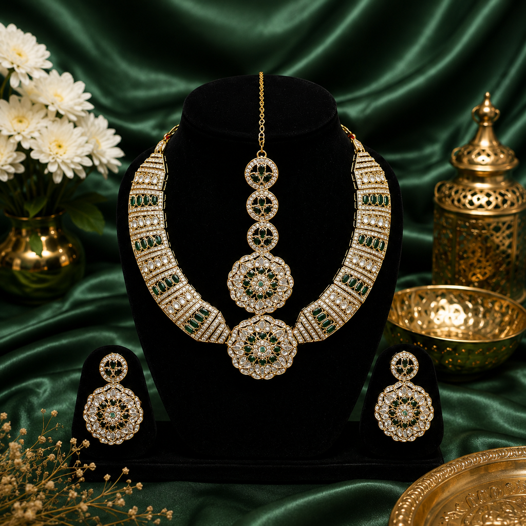 Emerald Noor Royal Necklace Set