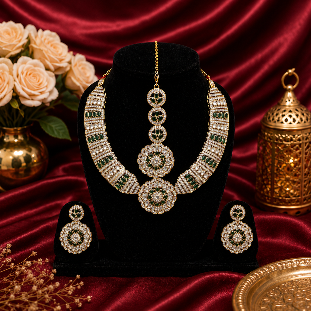Emerald Noor Royal Necklace Set