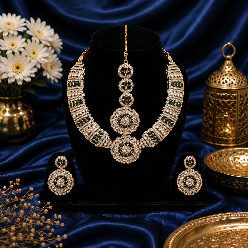 Emerald Noor Royal Necklace Set