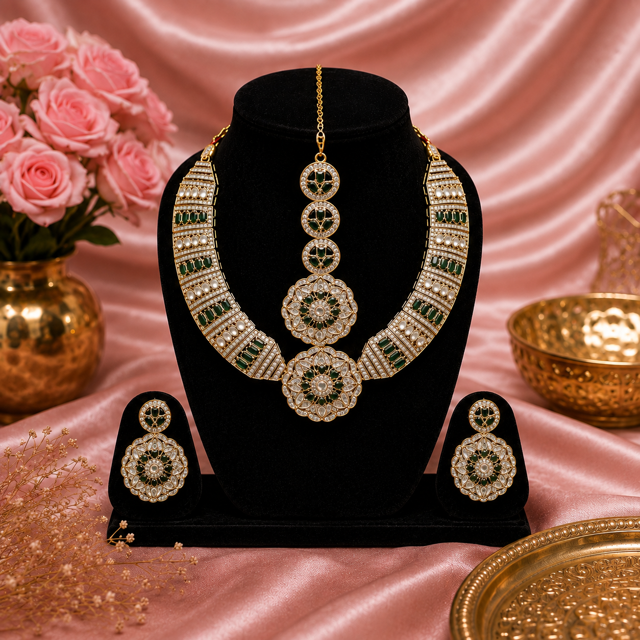Emerald Noor Royal Necklace Set